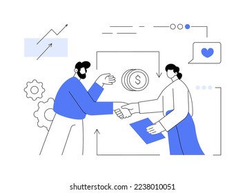 B2B marketing abstract concept vector illustration. Business to business, digital campaign, company website, strategy development, B2B lead generation, marketing, UI menu bar abstract metaphor.