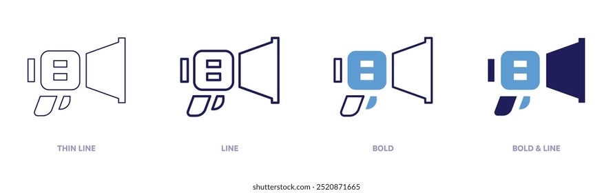 B2B-Marketing-Symbol in 4 verschiedenen Stilen. Dünne Linie, Linie, Fett und Fette Linie. Duotone-Stil. Bearbeitbarer Strich.