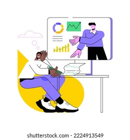 B2B marketing isolated cartoon vector illustrations. Student having video call with his college teacher, business analysis, online degree, distance learning, virtual education vector cartoon.
