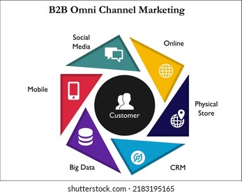 B2b Omni Channel Marketing Icons Infographic Stock Vector (royalty Free 