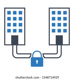 B2B Sales Closing locked Concept,  business consolidation Merger Deal vector icon design