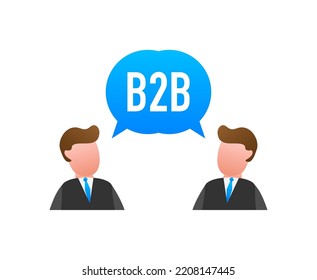 B2B sales person selling products. Business-to-business sales, B2B sales method. Vector illustration.