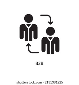 B2b Vector Solid Icon Design illustration. Fintech Symbol on White background EPS 10 File