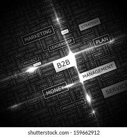 B2B. Word cloud illustration. Tag cloud concept collage. Vector illustration. 