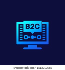 b2c, business concept, icon for web
