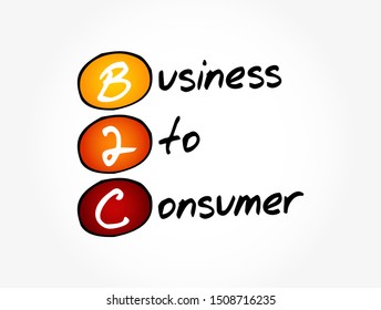 B2C - Business to Consumer acronym, concept background