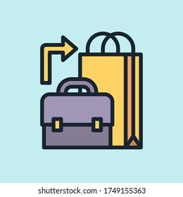 B2C (Business to Consumer). Digital marketing concept illustration, flat design linear style banner. Usage for e-mail newsletters, headers, blog posts, print and more. Vector