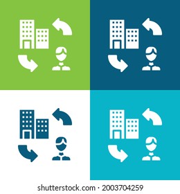 B2c Flat four color minimal icon set