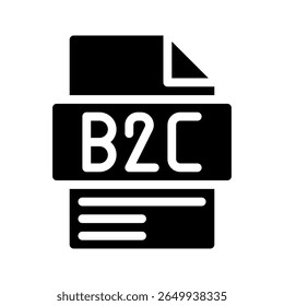 B2c Glyph Icon. A business model that sells directly to consumers.