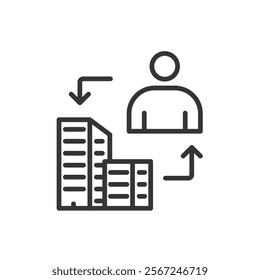 B2C, icon in line design. B2C, business to consumer, retail, commerce, customer, consumer market, sales on white background vector. B2C editable stroke icon