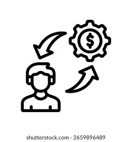 Ilustração de vetor de contorno de ícone B2C