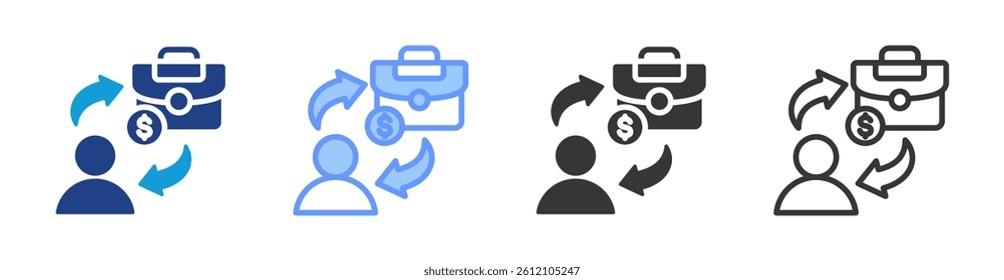 B2C icon set multiple style collection