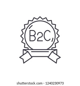B2c line icon concept. B2c vector linear illustration, symbol, sign