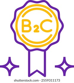 B2C Line Two Color Vector Icon Design