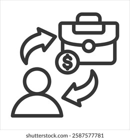B2C Outline Icon Vector Illustration