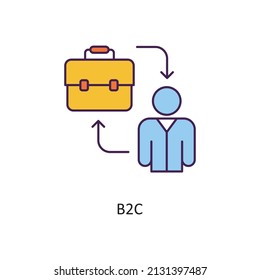 B2c Vector Filled Outline Icon Design illustration. Fintech Symbol on White background EPS 10 File