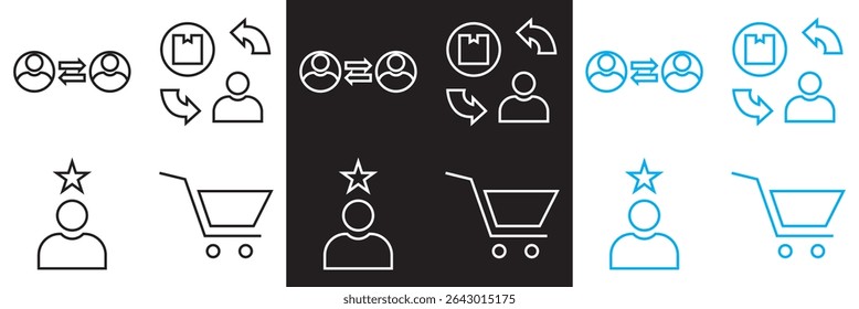 B2C vector  Icons . customer, selling, product delivery icon. Vector illustration