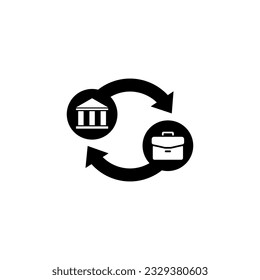 B2G icon isolated vector for business to government design element. The best B2G icon for business design element. B2G icon for mobile apps and websites design element.