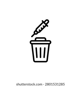 B3 waste management outline icon and illustration