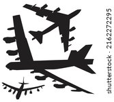B52 bomber icon silhouette vector design