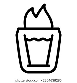 B-52 cocktail line icon. Burning cocktail vector illustration isolated on white. Alcohol outline style design, designed for web and app. Eps 10
