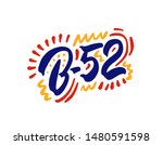 B-52 drink name on a white background. Template for card banner and poster for bar menu and restaurant. Vector illustration
