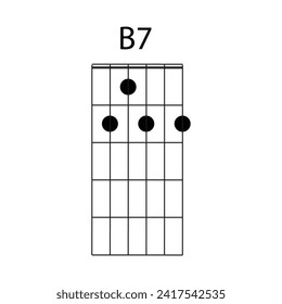 B7 guitar chord icon vector illustration design