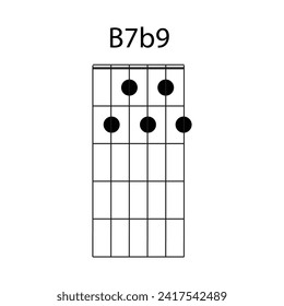 B7b9 guitar chord icon vector illustration design