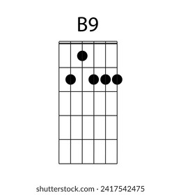 B9 guitar chord icon vector illustration design