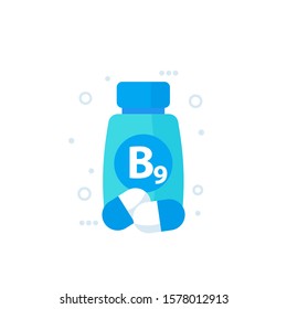 B9 Vitamin, Folate Supplement Icon