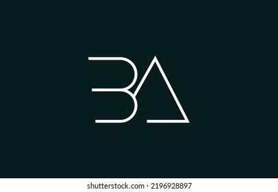 BA or AB Abstract initial monogram letter alphabet logo