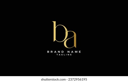 BA, AB, Abstract initial monogram letter alphabet logo design