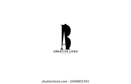 BA AB Abstract initial monogram letter alphabet logo design