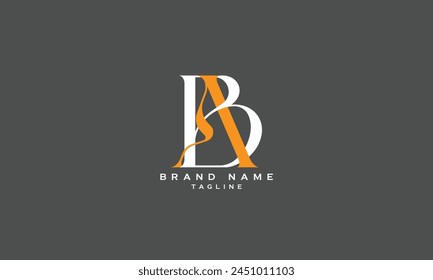 BA, AB, Abstract initial monogram letter alphabet logo design