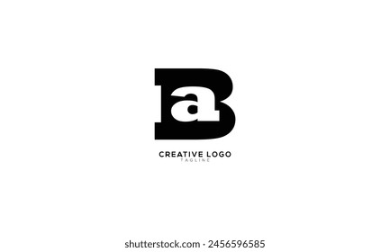 BA AB Abstract initial monogram letter alphabet logo design