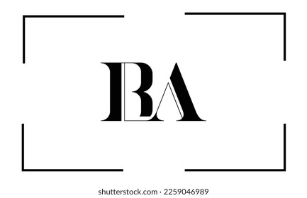BA, AB, Abstract Letters Logo Monogram