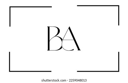 BA, AB, Monograma del logotipo de las letras abstractas