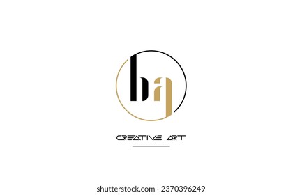 BA, AB, B, A abstract letters logo monogram