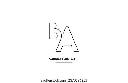 BA, AB, B, A abstract letters logo monogram