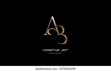 BA, AB, B, Monograma del logotipo de letras abstractas