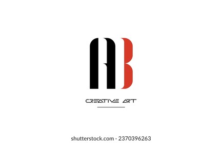 BA, AB, B, Monograma del logotipo de letras abstractas
