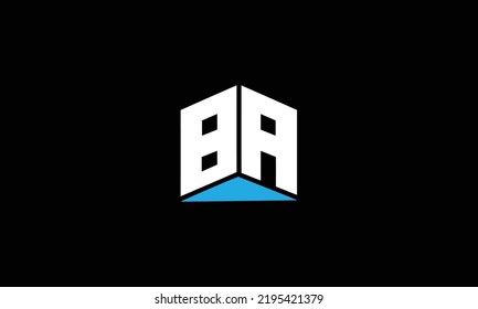 Diseño de logotipos de letras BA, AB A ,B con tipografía moderna creativa