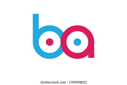 ba o ab y b, letra minúscula diseño del logotipo inicial, plantilla del vector