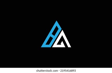 Logotipo de letra BA AB BG B A G con símbolo vector de icono de diseño triangular