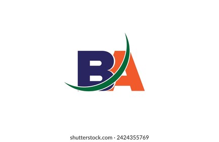 BA, ein sich überlappendes Anfangsbuchstabenlogo