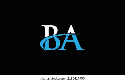 Letra BA AB Ilustración vectorial de plantilla de diseño de logotipo inicial