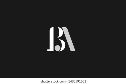 BA, AB Letter Logo Design with Creative Modern Trendy Typography