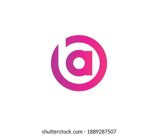 BA AB LETTER LOGO DESIGN VECTOR TEMPLATE