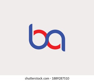 BA AB LETTER LOGO DESIGN VECTOR TEMPLATE