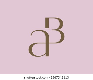 BA or AB letter logo icon design. Classic style luxury initials monogram.